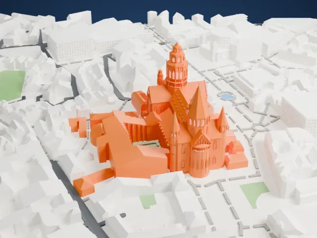 Mainz Cathedral model, East view