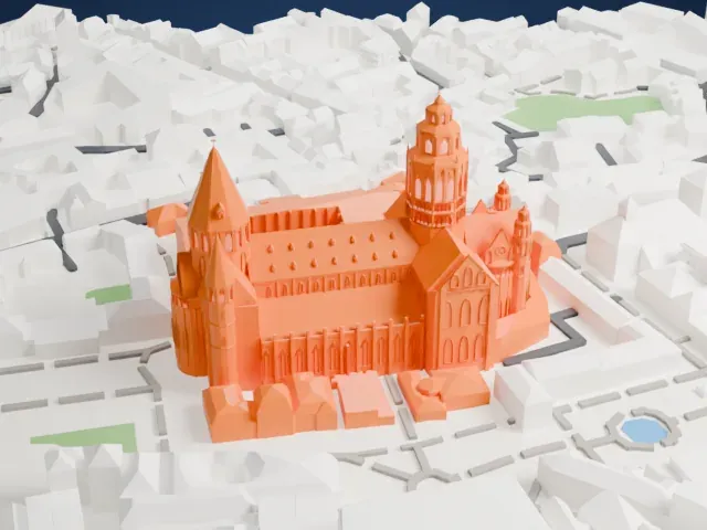 Mainz Cathedral model, North view