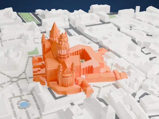 Mainz Cathedral model, West view