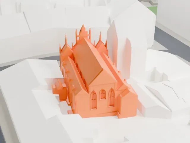 Maisel Synagogue model, East view