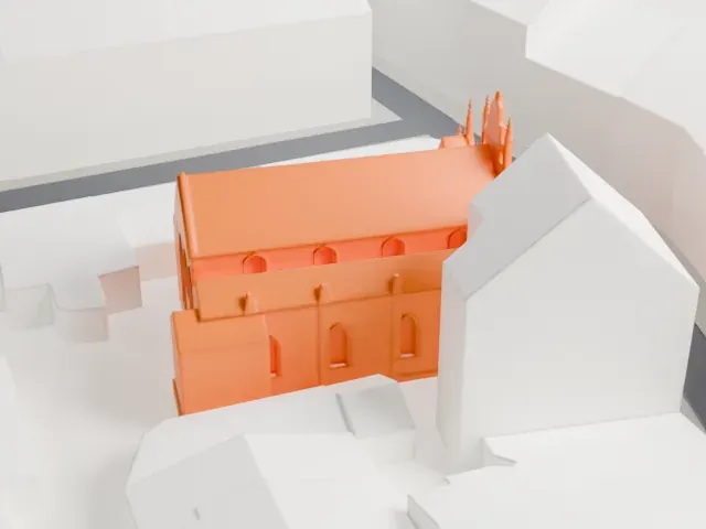 Maisel Synagogue model, North view