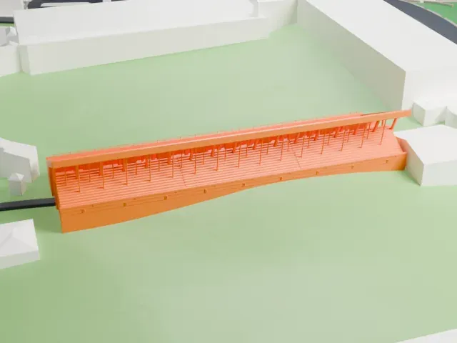 Maksimir Stadium model, East view