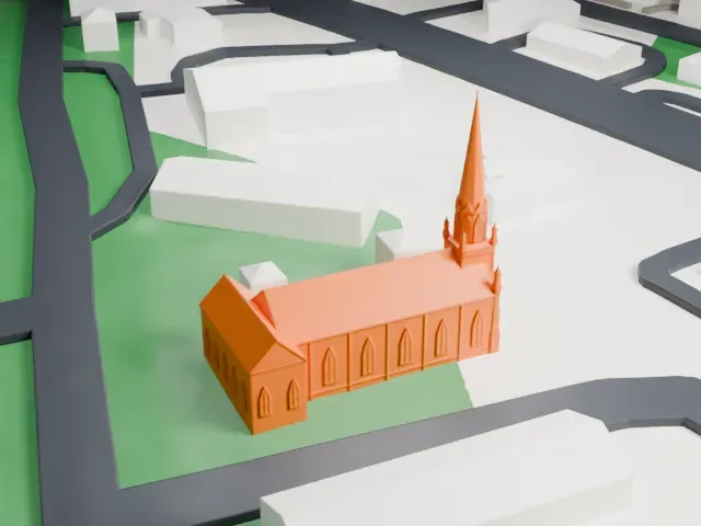 Mamaroneck Methodist Church model, West view