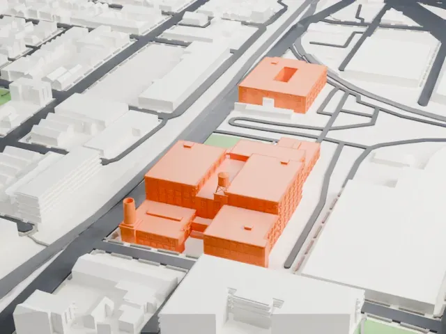 Mana Contemporary model, East view