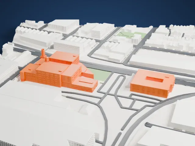 Mana Contemporary model, North view
