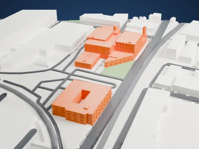 Mana Contemporary model, West view