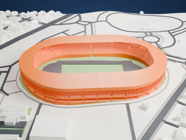 Manahan Stadium model, East view