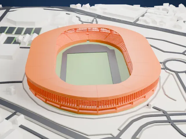 Manahan Stadium model, North view