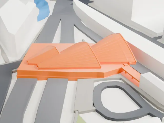 Manchester Oxford Road railway station model, East view