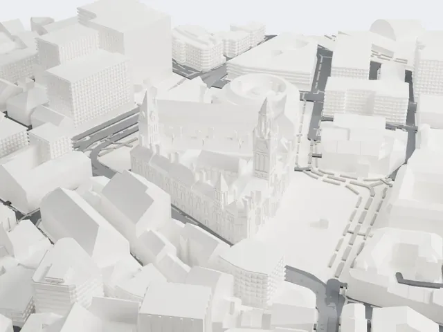 Manchester Town Hall model, North view