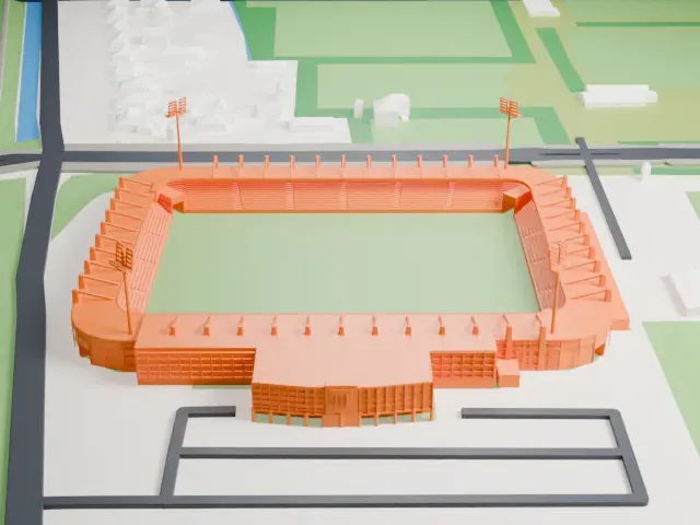 Mandemakers Stadion model, West view