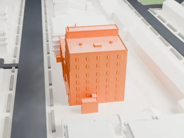 Manhattan Beach Jewish Center model, North view