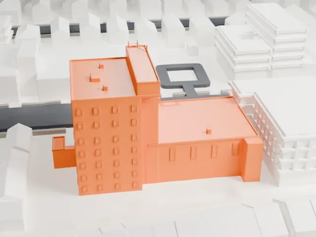 Manhattan Beach Jewish Center model, West view