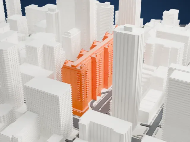 Manhattan House model, East view