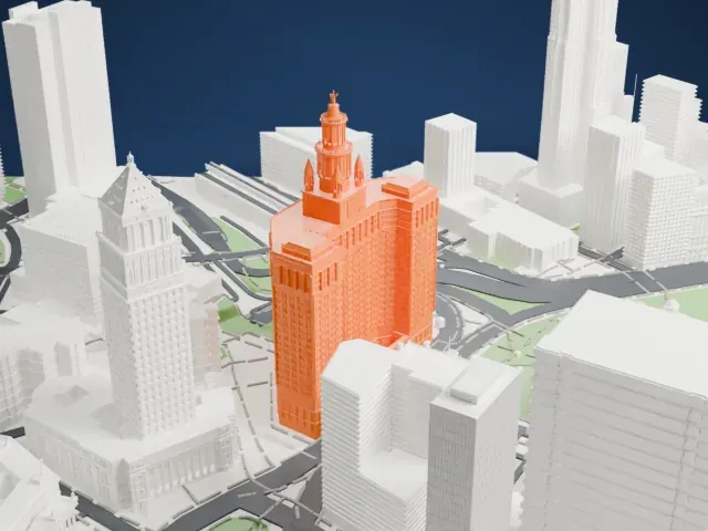 Manhattan Municipal Building model, North view
