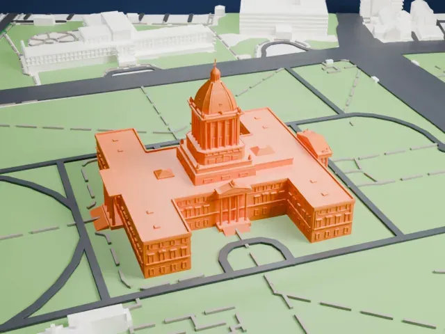 Manitoba Legislative Building model, East view