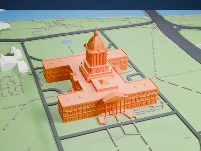 Manitoba Legislative Building model, North view