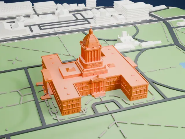 Manitoba Legislative Building model, West view
