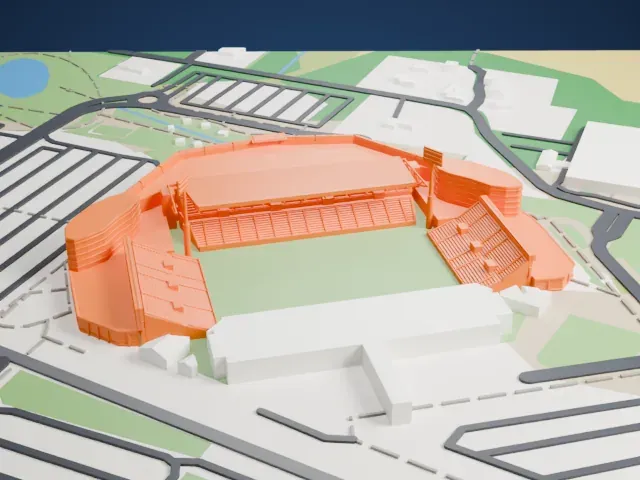 Mapei Stadium – Città del Tricolore model, West view