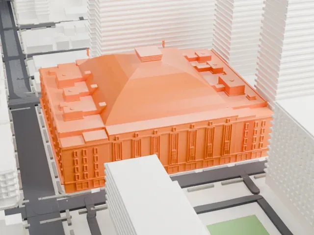 Maple Leaf Gardens model, North view