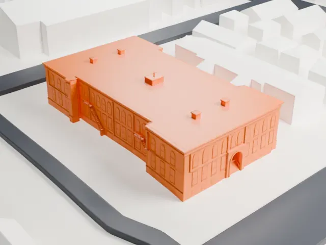 Maplewood School model, South view