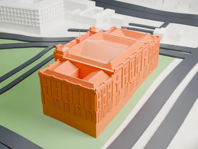 Maputo City Hall model, East view