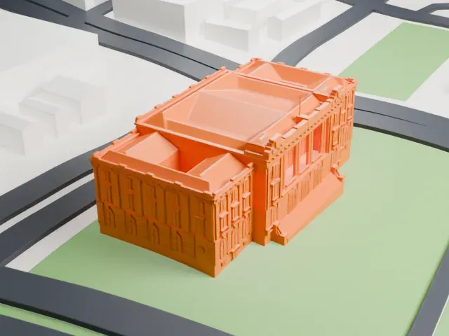 Maputo City Hall model, West view