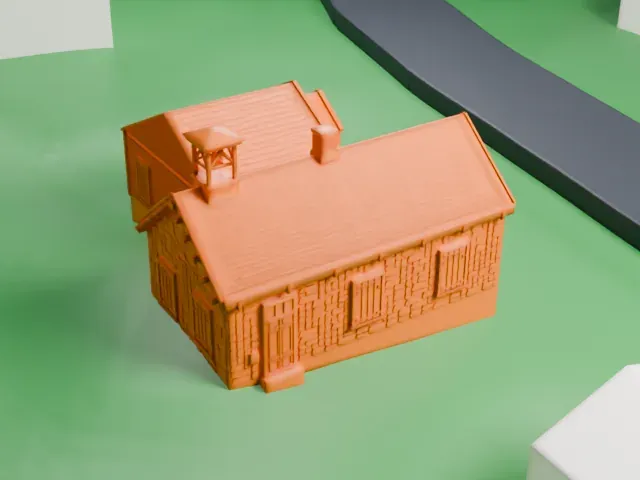 Marble Schoolhouse model, South view