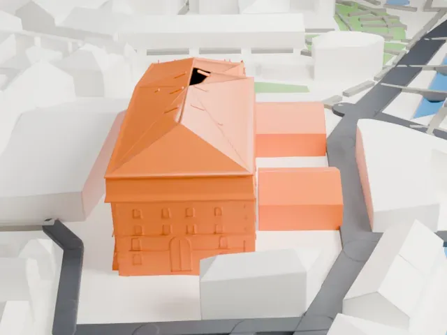 Margravial Opera House model, East view