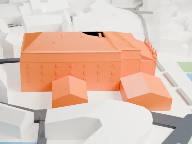 Margravial Opera House model, North view