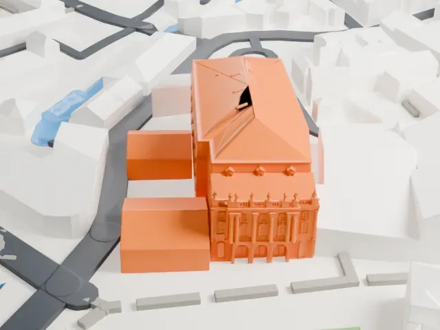 Margravial Opera House model, West view