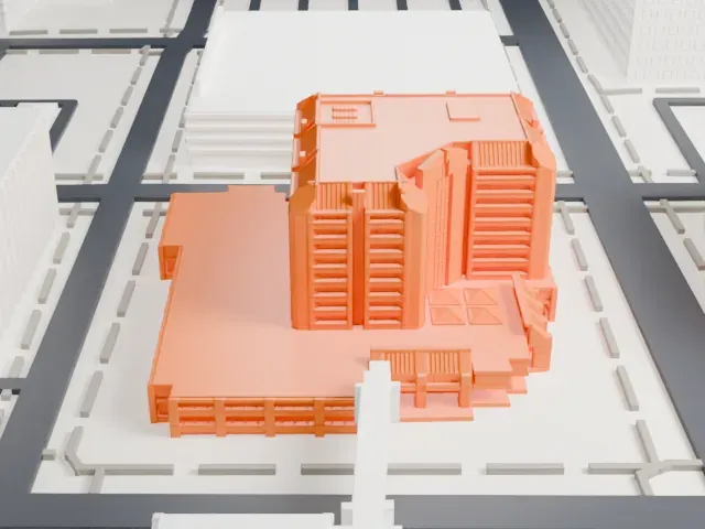 Maricopa County Administration Building model, East view