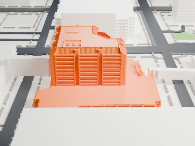 Maricopa County Administration Building model, South view