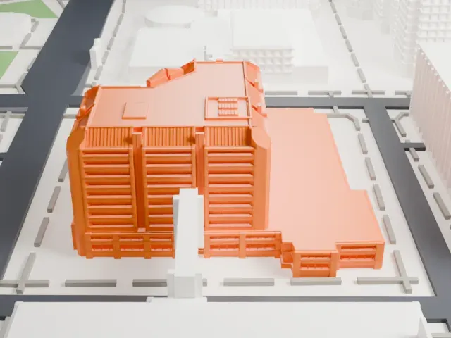 Maricopa County Administration Building model, West view