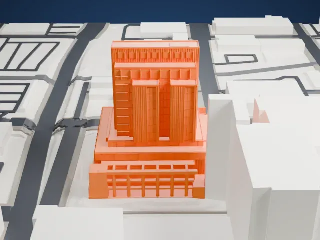 Maricopa County South Court Tower model, North view