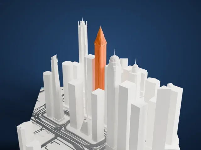 Marina 101 model, West view