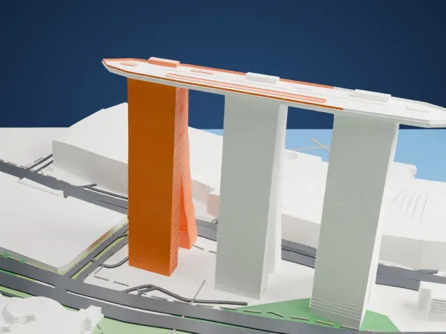 Marina Bay Sands model, East view