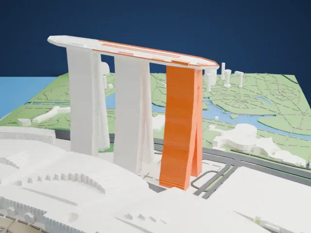 Marina Bay Sands model, West view