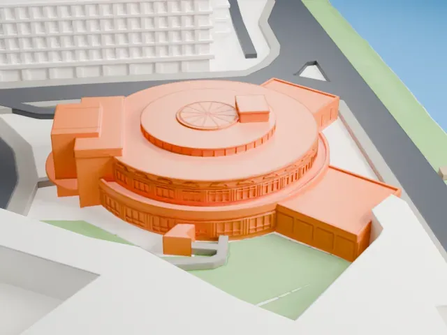 Marine Air Terminal model, East view
