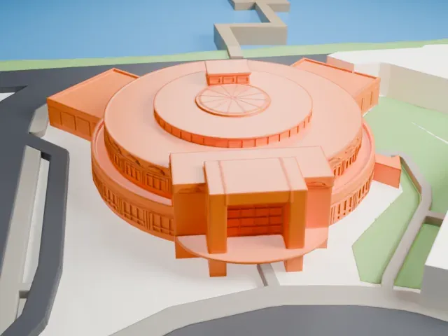 Marine Air Terminal model, South view