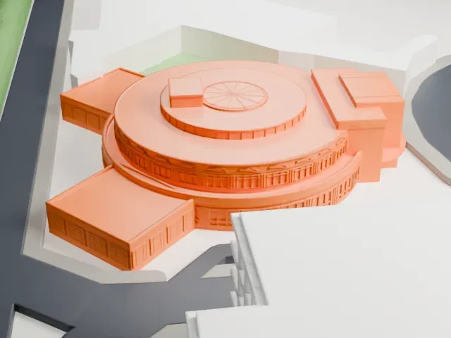 Marine Air Terminal model, West view