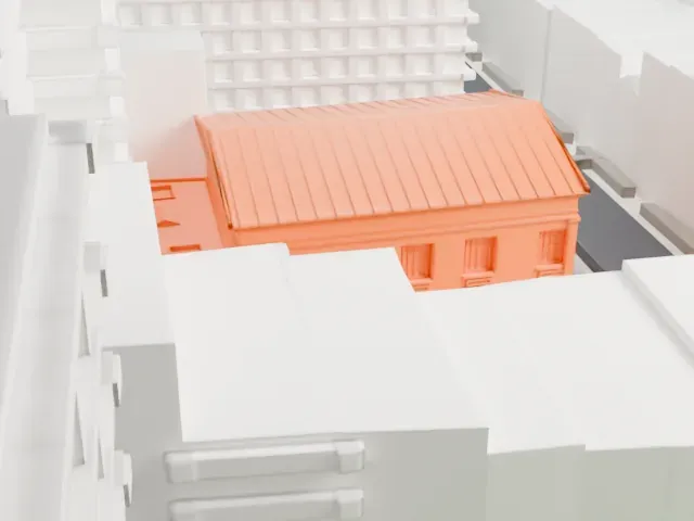 Mariners' Temple model, North view