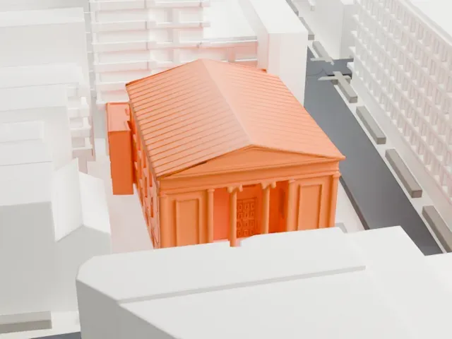 Mariners' Temple model, West view