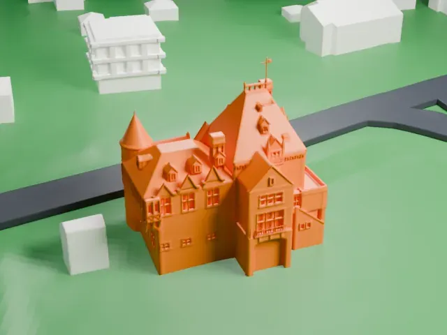 Marion Castle model, West view