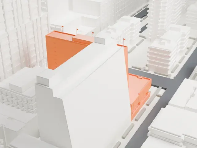 Maritime Hotel model, East view