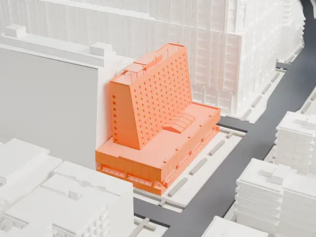 Maritime Hotel model, North view