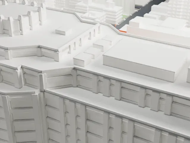 Maritime Hotel model, South view