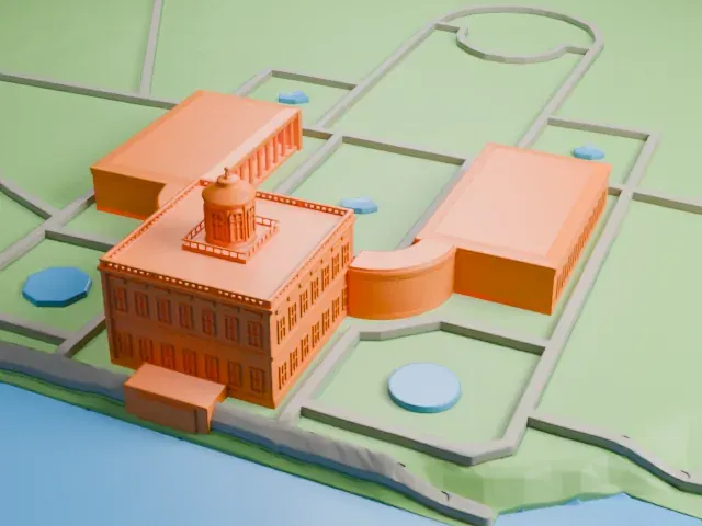 Marmorpalais model, East view