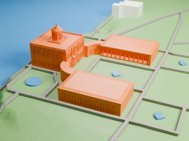 Marmorpalais model, North view