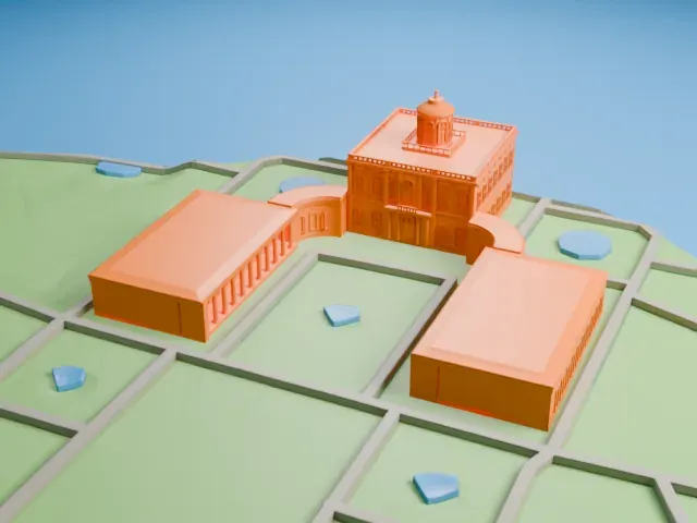 Marmorpalais model, West view